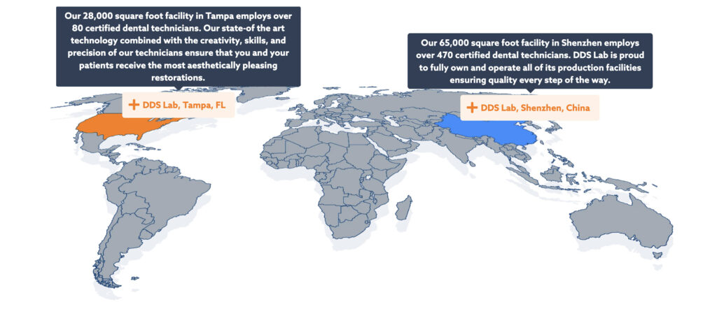 DDS Lab Dental Laboratory Map