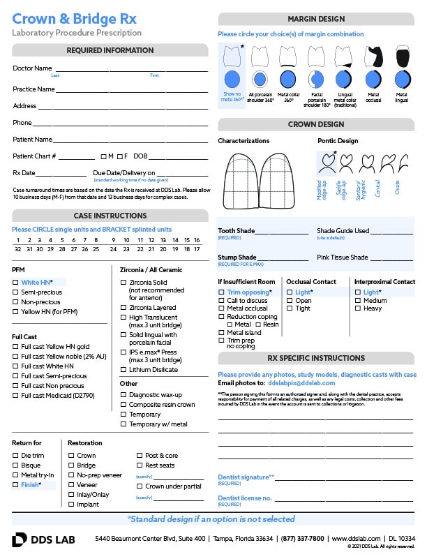 Dental Lab Slip Templates